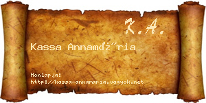 Kassa Annamária névjegykártya
